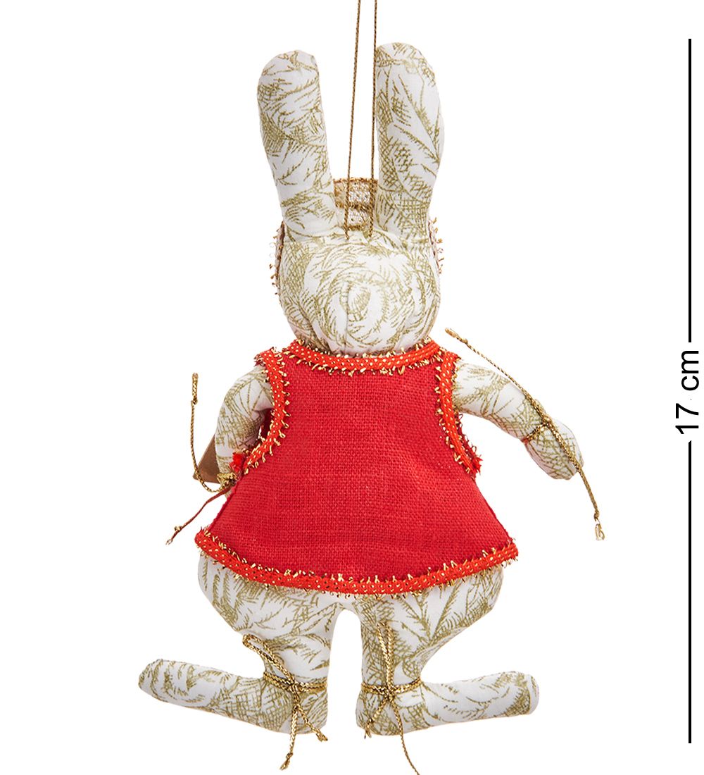 РусКукла RK-469/1 Кукла подвесная «Кролик с балалайкой»