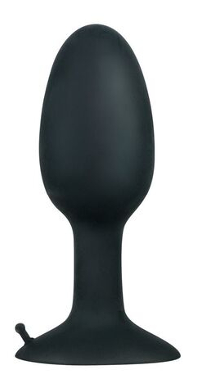 Полая анальная пробка с шариком Medium - 11 см. (Цвет: черный)