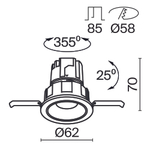 Встраиваемый светильник Technical DL057-7W4K-B