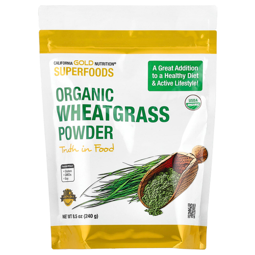 California Gold Nutrition, Superfoods, порошок из органических ростков пшеницы, 240 г (8,5 унции)