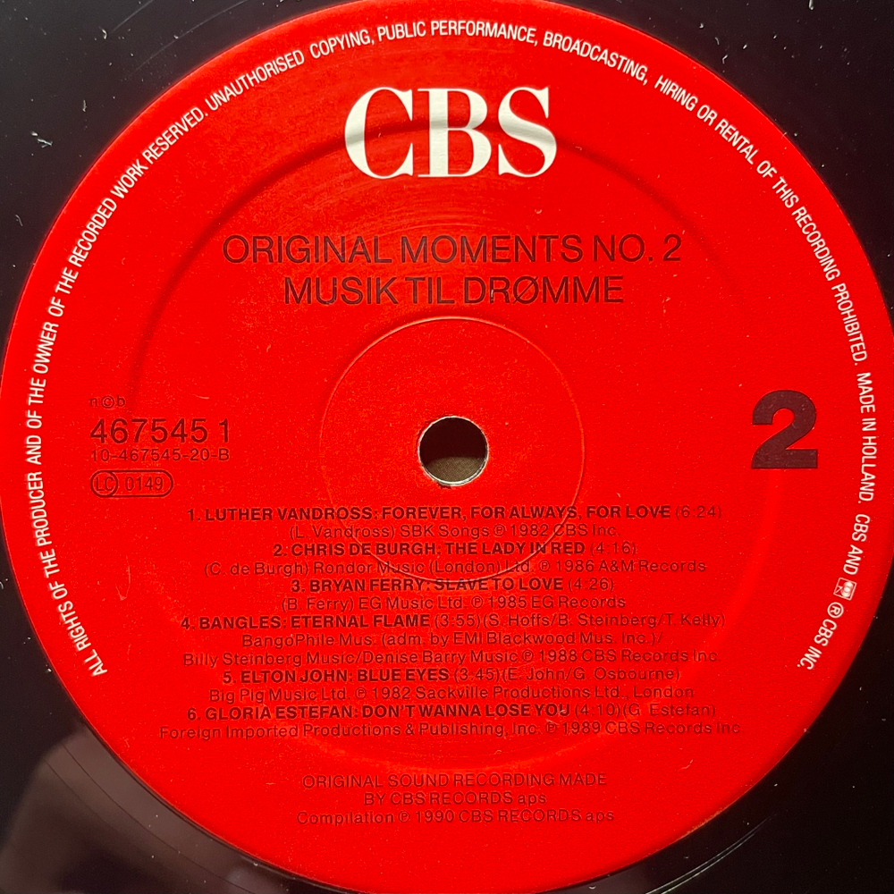 Сборник Original Moments 2 - Musik Til Drømme (Голландия 1990г.)