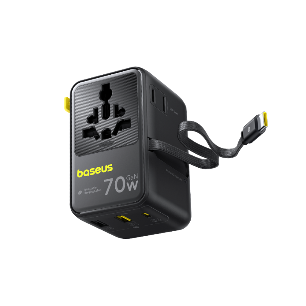 Зарядное устройство Baseus EnerCore CG11 Universal Travel 2AC+2U+2C+Retractable-C 70W