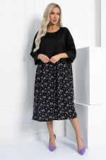 Платье бохо (черное/цветы) П12724-10 LT Collection