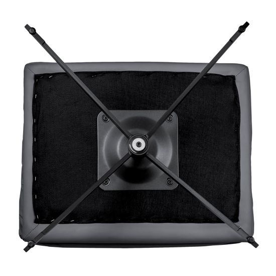 Комплект кресло HUG тёмно-серый, экокожа, шенилл с оттоманкой тёмно-серый, экокожа