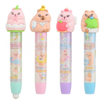 Ластик Basir, выдвижной автоматический, серия "Капибара", цветной корпус с игрушкой и с рисунком капибары