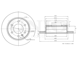 Диск тормозной задний UNIO BRD-20245