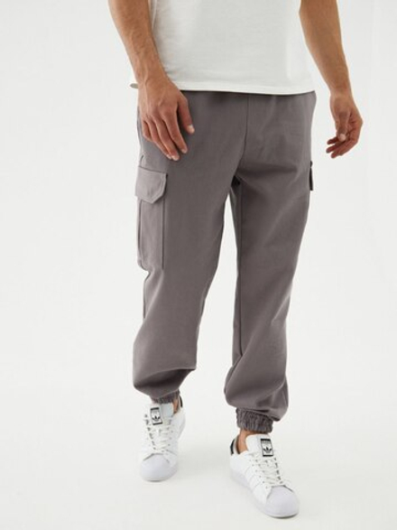 Джоггеры карго хлопковые. Серые
