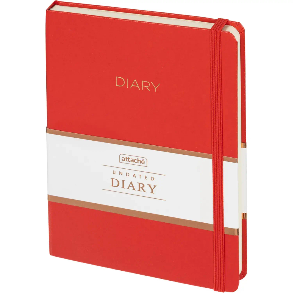 Ежедневник недатированный красный, А5 136 л., Diary, ATTACHE
