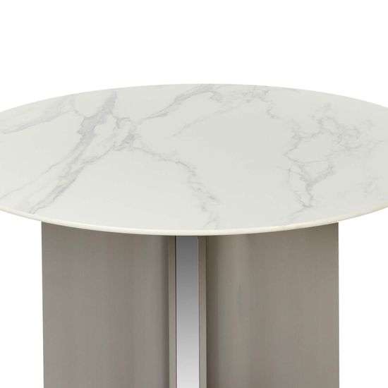 Обеденный стол Helixia диаметр 120 стальная ножка, столешница керамика