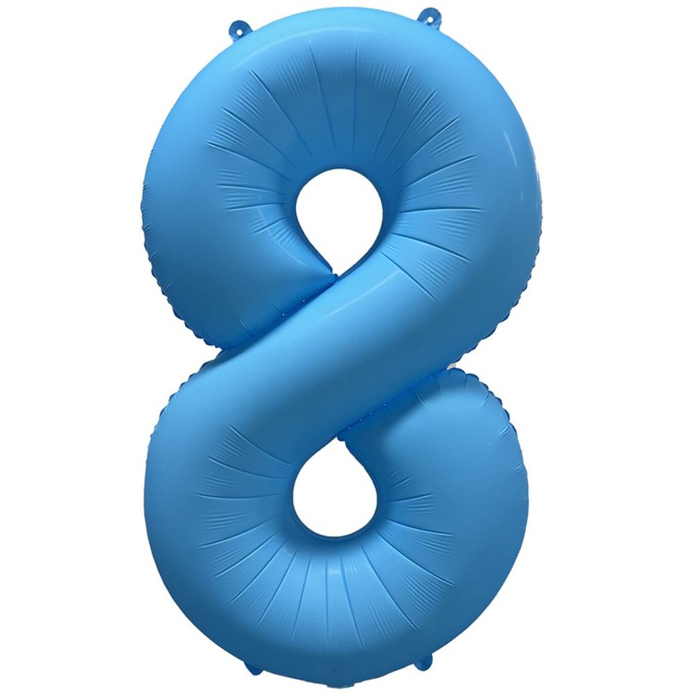 Шар фольгированный Цифра 8 101 см (Голубой)