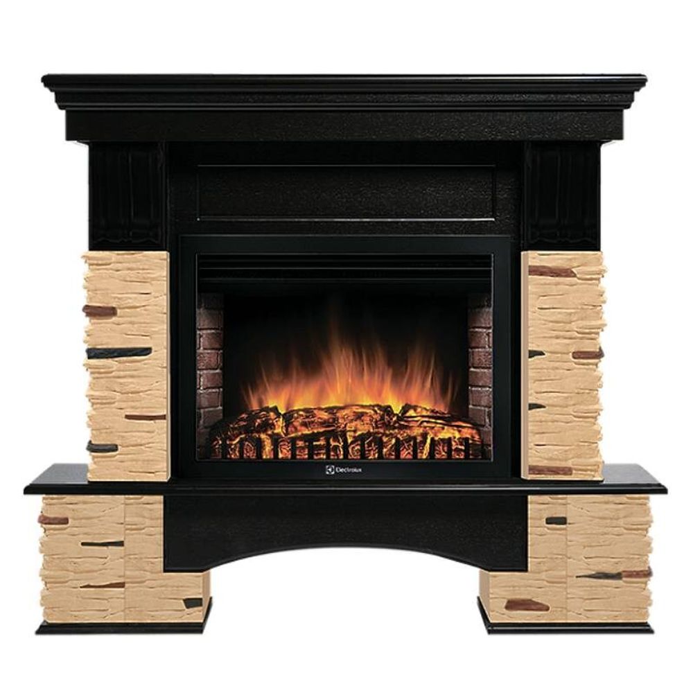 Портал Firelight Pietra Nuovo 30 камень сланец натуральный, шпон темный дуб