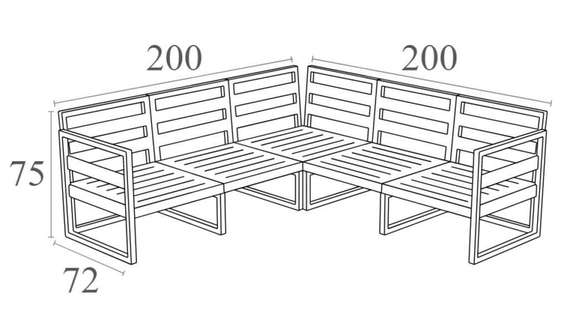 Комплект угловой уличной мебели Mykonos