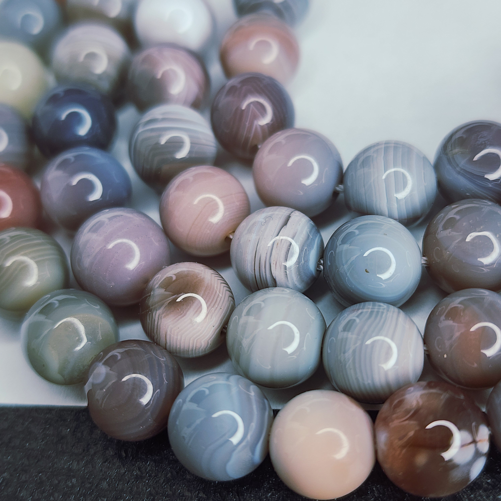 Агат Ботсвана, персиковый, р-р 8мм