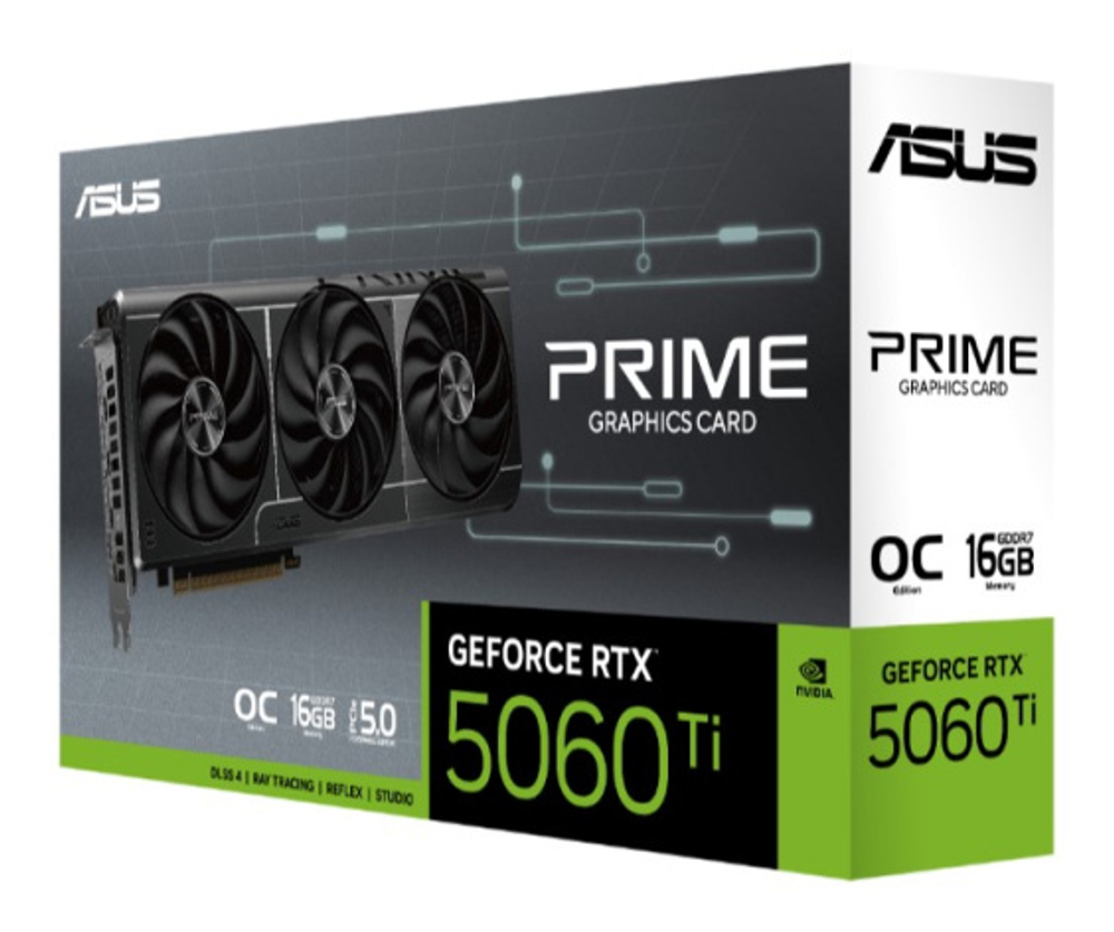 Видеокарта ASUS GeForce RTX 5060 TI PRIME OC (PRIME-RTX5060TI-O16G)