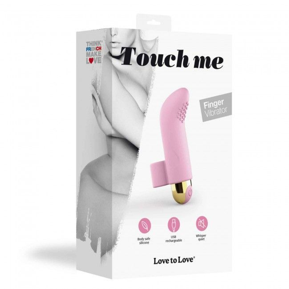 Розовый вибратор на палец Touch Me - 8,6 см.