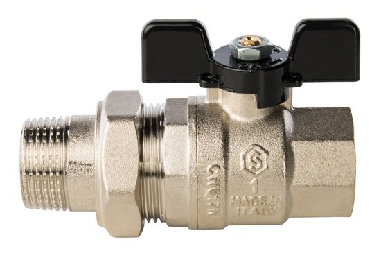 Кран шаровый Stout 1" 1/4 ВР/НР с накидной гайкой полнопроходной (бабочка) SVB-0007-000032