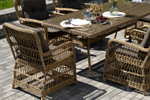 "Цесена" обеденная группа плетеная из искусственного ротанга, цвет соломенный