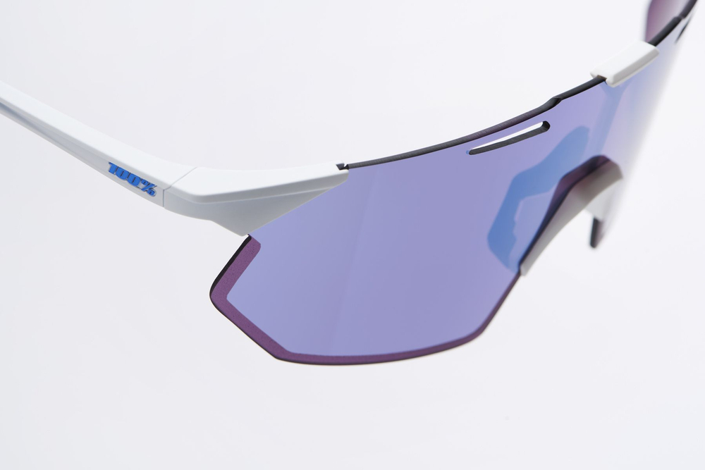 Спортивные очки 100% HYPERCRAFT SQ Soft Tact White - HiPER Blue Mirror Lens