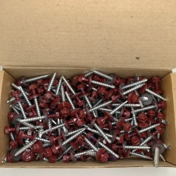 Саморезы кровельные по дереву 4.8х35 RAL 3005 (Винно-красный) 1кг
