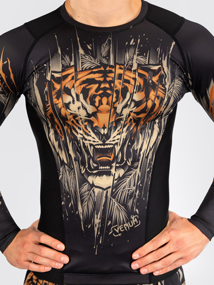 Рашгард Venum Tiger Black/Neo Orange L/S