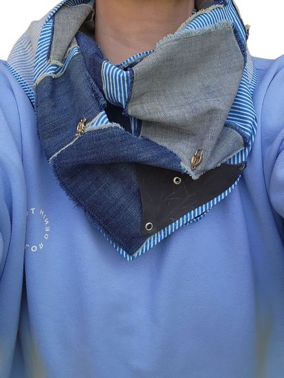 Шейный платок, бактус дизайнерский бежевый с розовым