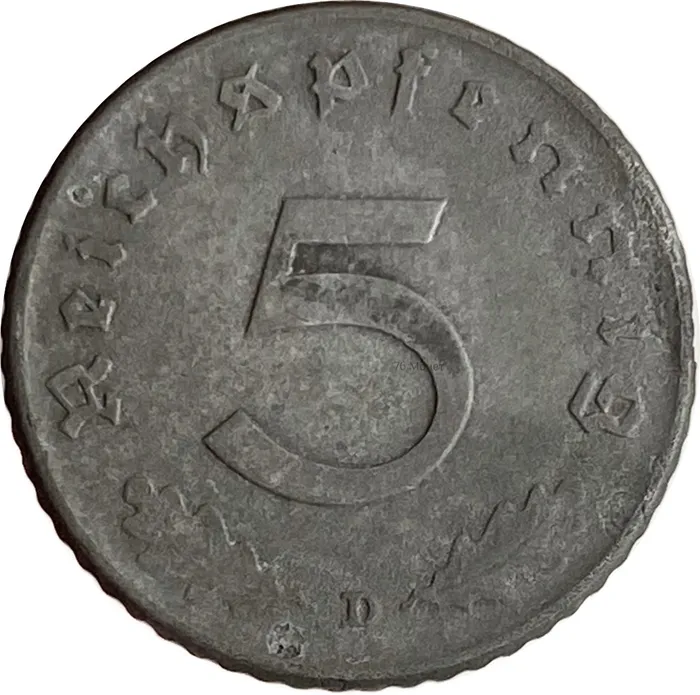 5 рейхспфеннигов 1940 Германия (Третий рейх) "D"