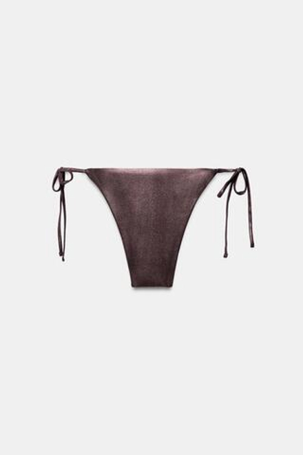 ZARA ПЛАВКИ-БИКИНИ С МЕТАЛЛИЧЕСКИМ ЭФФЕКТОМ, КОРИЧНЕВЫЙ