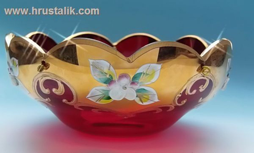 Смальта красная золото. Розетка №13