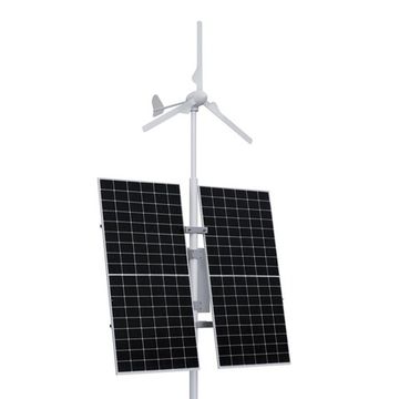 Автономная электростанция на опоре (2 солнечные панели 585 Вт + ветрогенератор 1000 Вт), фото №975742326