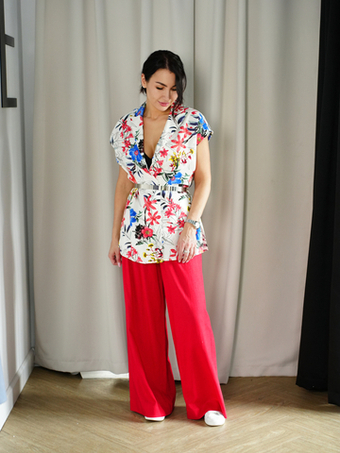 Блуза-жилет в цветок