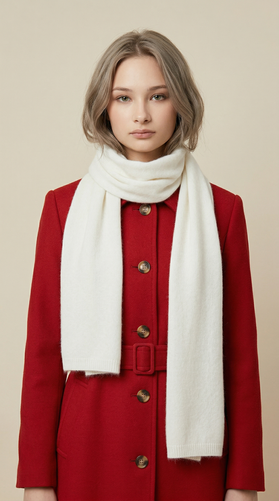 Пуховый шарф Ш402-02 экрю