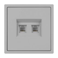 Механизм сдвоенной телефонной розетки SCT-NOBE-MTL2-SFPL-IS (RJ-11, 4C) (Arlight, Никель) 061890