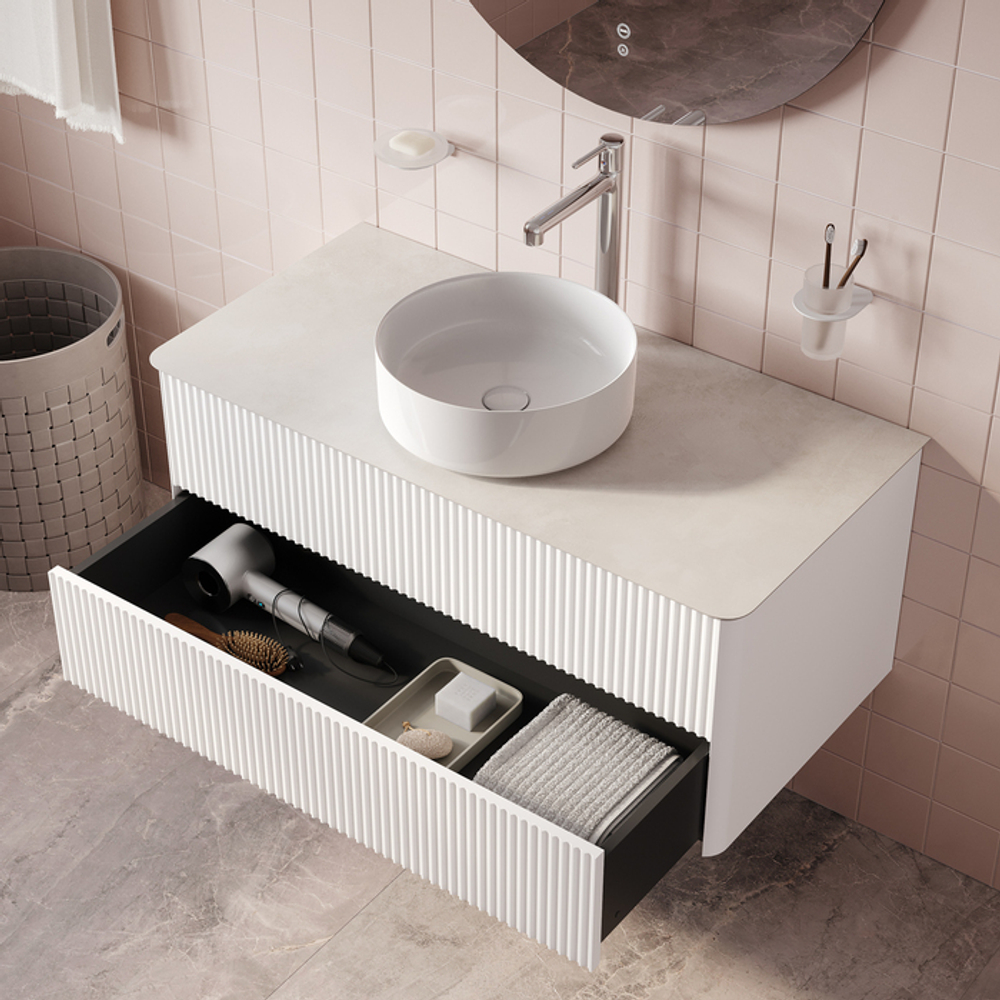 Тумба подвесная IDDIS Aiger, со столешницей, 100 см, белый, AIG10W0i95K