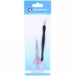 Маникюрный набор на блистере, 2 предмета «Ultramarine» (ножницы с пласт. ручками и триммер)