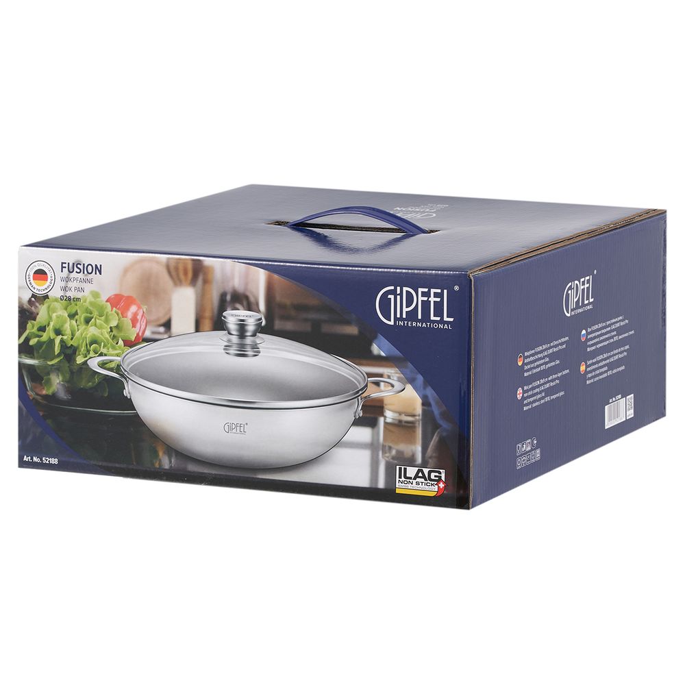 Вок из нержавеющей стали Gipfel Fusion 52188 28 см/4 л