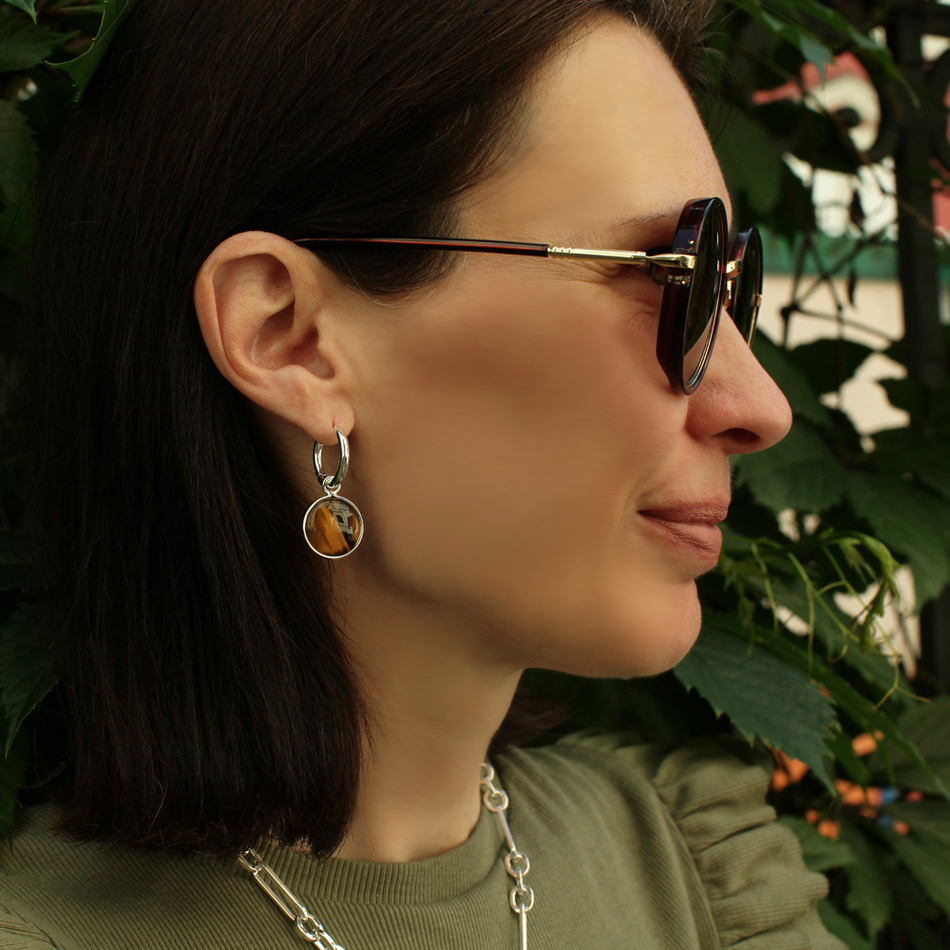 Серьги Fiore Luna TIGER EYE LE1120 BR/S