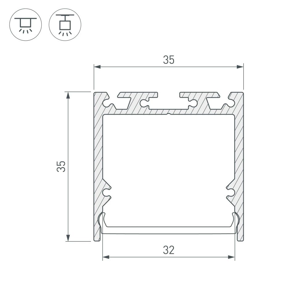 Профиль SL-LINE-3535-3000 BLACK (Arlight, Алюминий) 036253