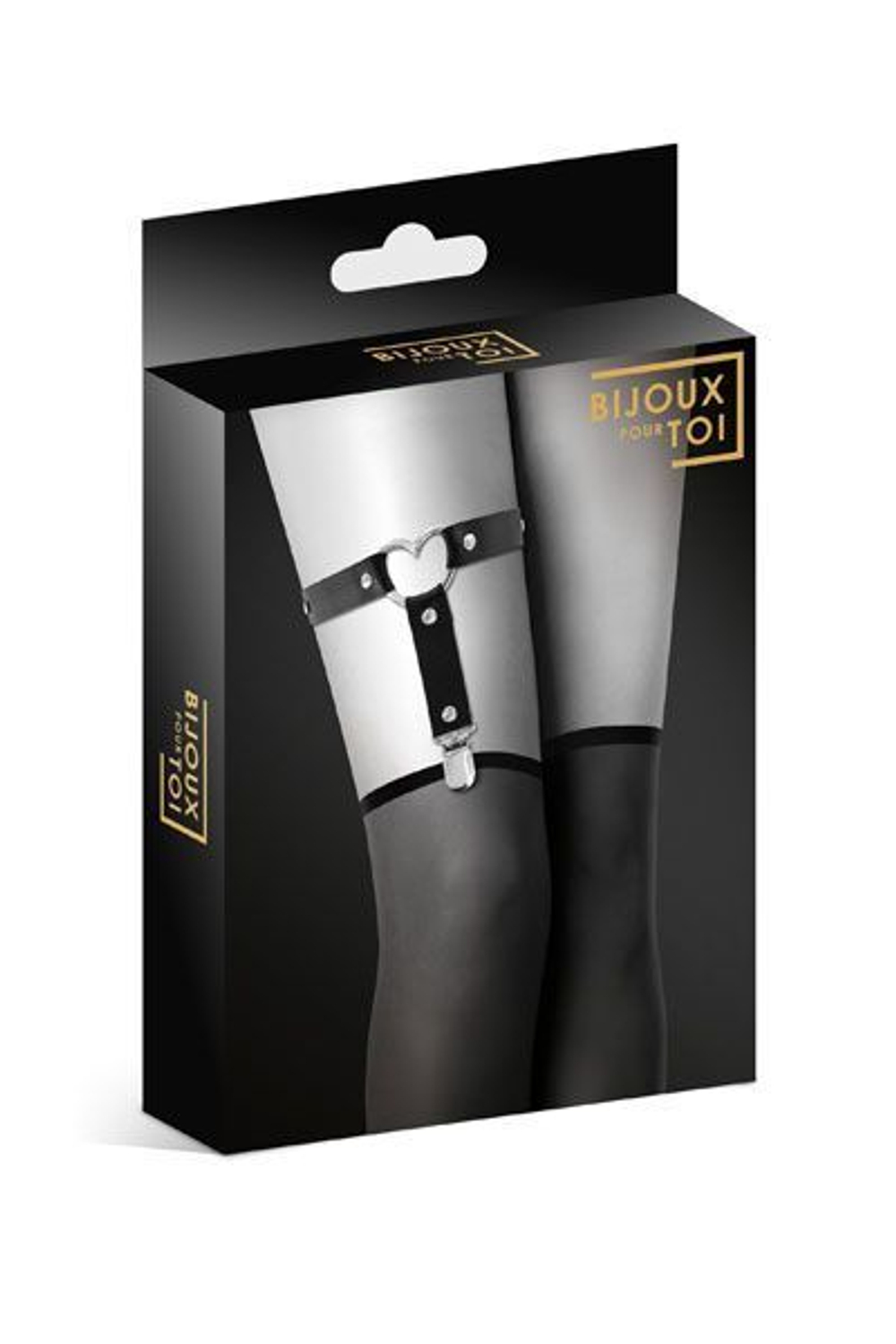 Подвязка с металлическим сердечком (Размер: S-M-L) (Цвет: черный)