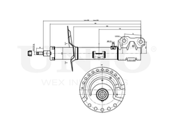 Амортизатор газовый передней подвески левый UNIO SAB-10270