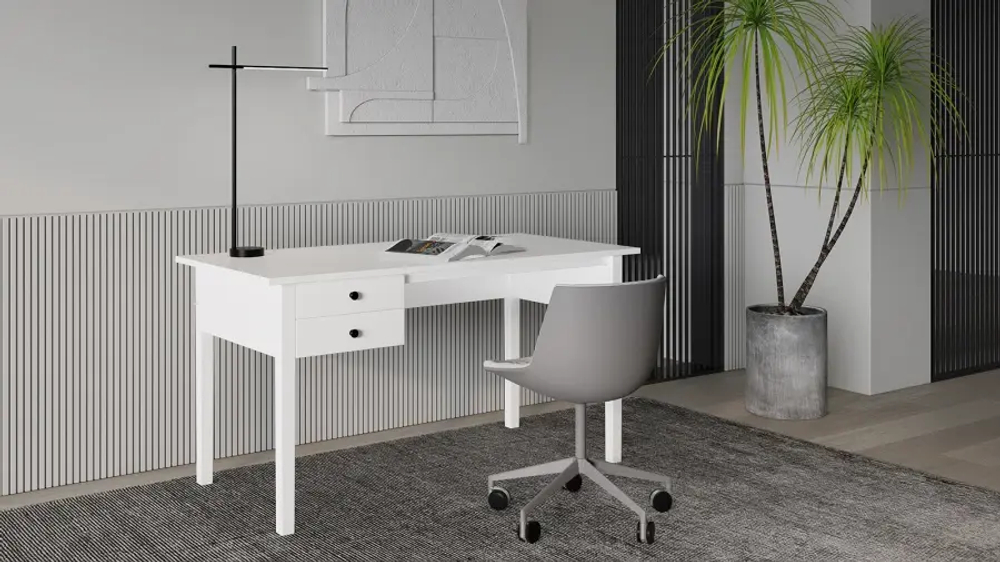 Стол письменный - аналог ИКЕА / ВУХТЫМ / IKEA , 140x70 см, белый