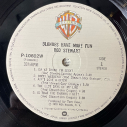 Винтажная виниловая пластинка LP Rod Stewart Blondes Have More Fun (Japan 1978) (No Obi) Scarred And Scared