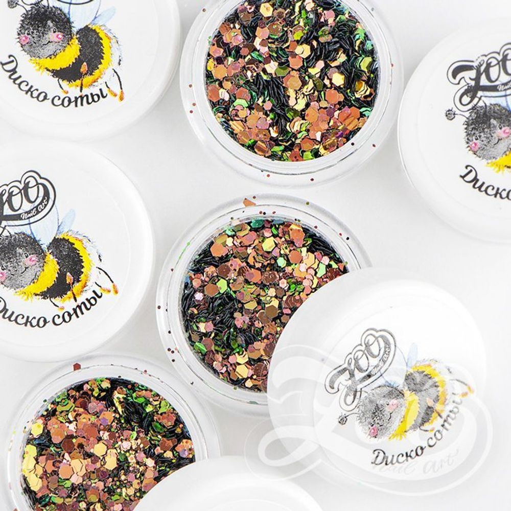 Zoo nail Микс шестигранников "Диско соты" 1333