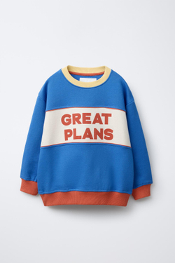 ZARA ТОЛСТОВКА С НАДПИСЬЮ, РАЗНОЦВЕТНЫЙ