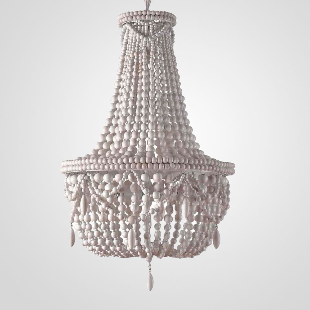 Люстра Anselme White Wood Large Chandelier By Imperiumloft