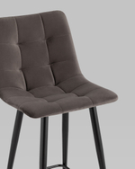 Стул полубарный Джанго велюр пепельно-серый высота сиденья 60 см