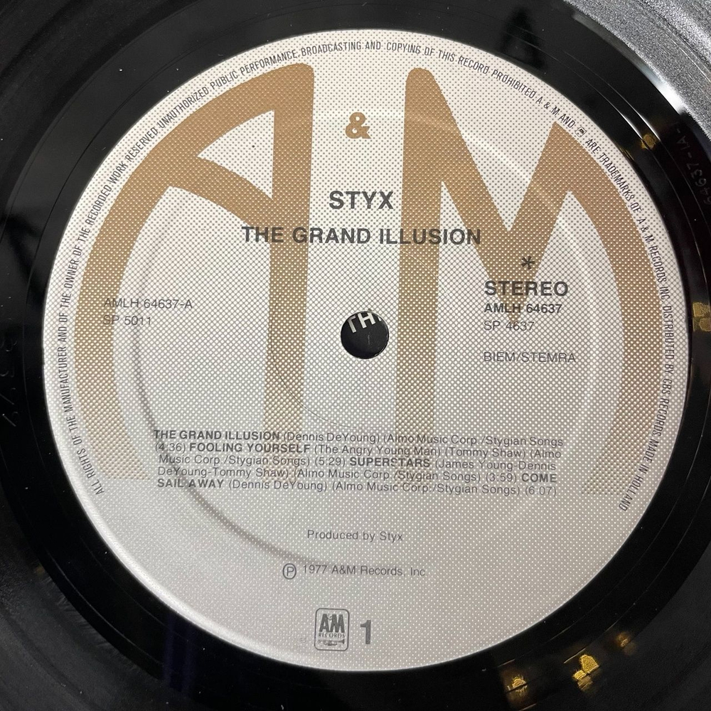 Винтажная виниловая пластинка LP Styx The Grand Illusion (Holland 1977)