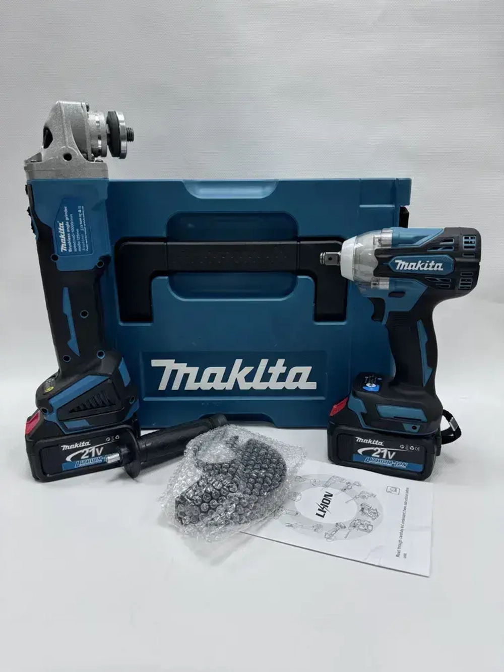 Аккумуляторный набор 2в1 УШМ болгарка и гайковерт Makita