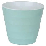 Горшок пластиковый с вкладкой Лаура 2,3л d 17 h 15, мята-белый