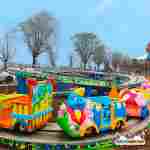 Большая катальная горка «Карамельный поезд», 5 кабинок 10 мест, 18×12×1,9 м