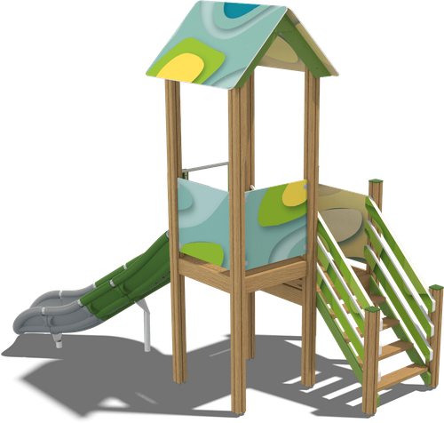 Детский городок Белгород (стойки дуб, паттерн Papercut)